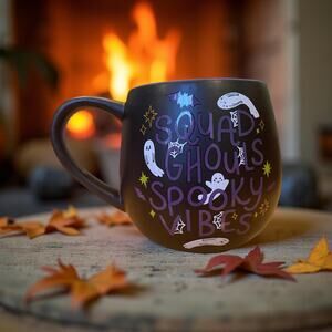 Celebrate Together Halloween Ghost Squad Ghouls Mug Black EUC